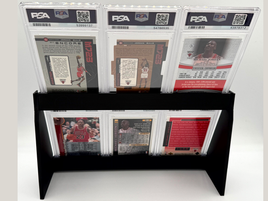 PSA Graded Card Tiered Stadium Display - Holds 6 Slabs - Stadium Display