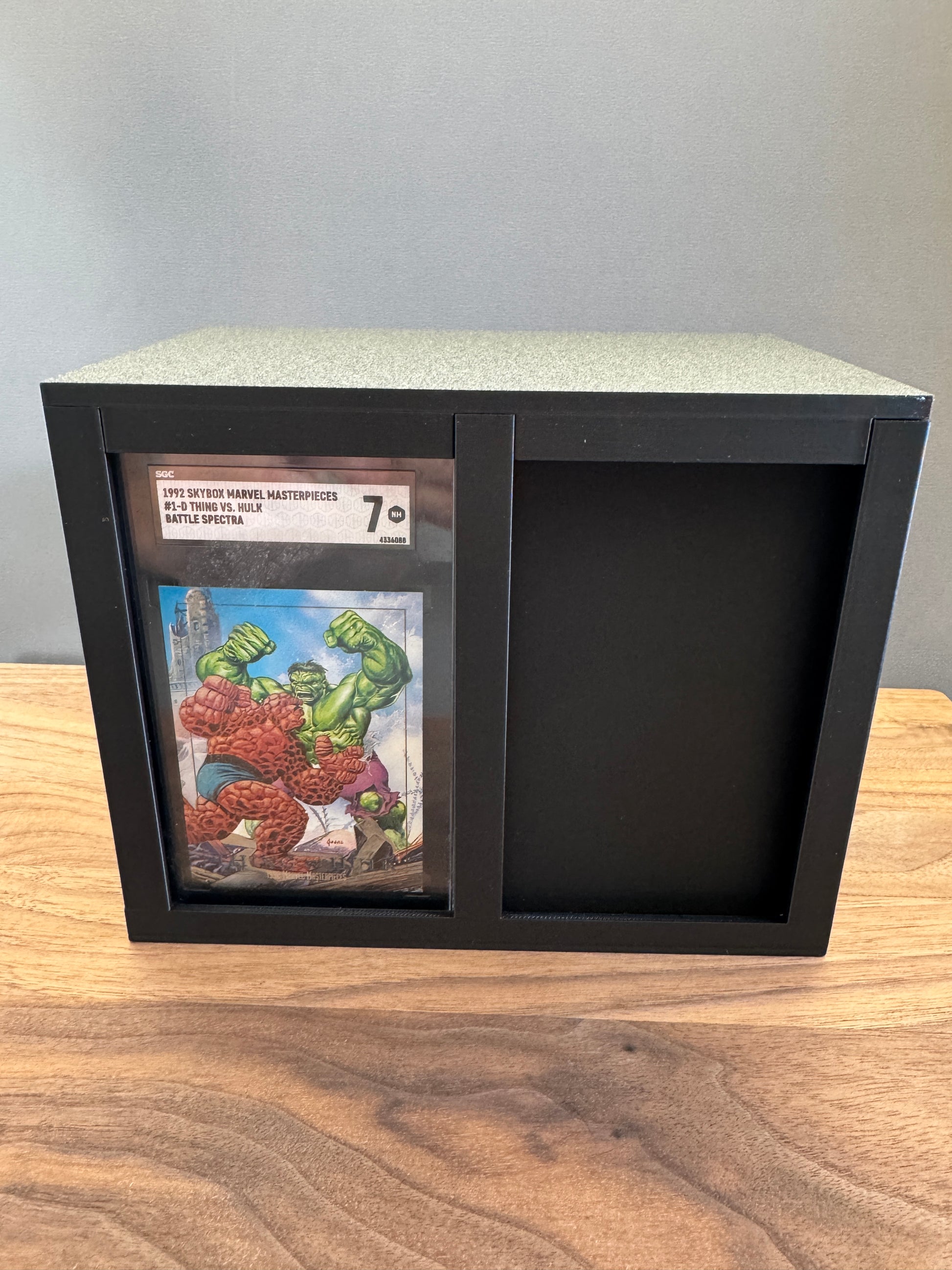 SGC Slab Station display and storage box with front slot and open display window