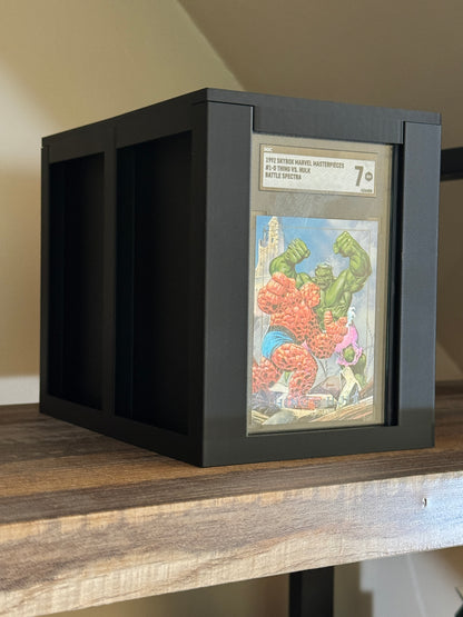 SGC graded slab display box on a collector shelf