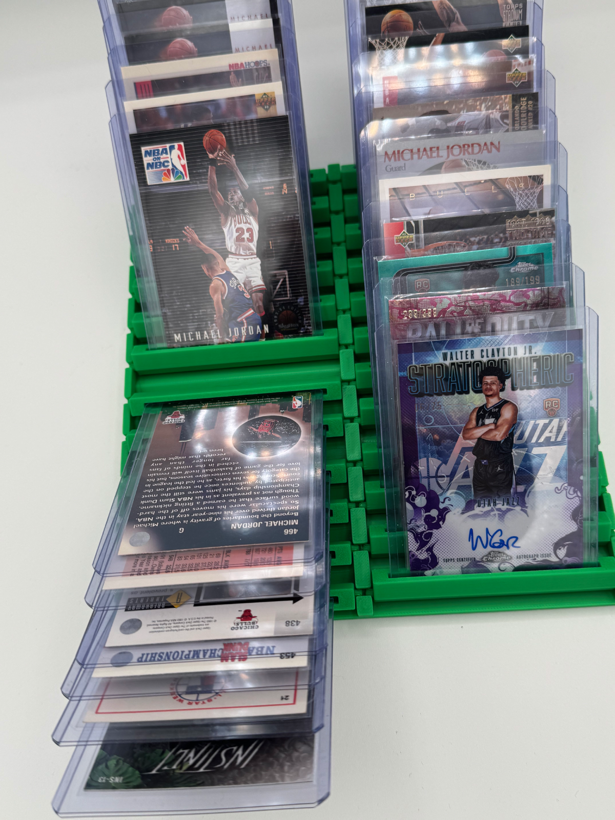 Flip Station card showcase rack for graded cards and top loaders - front view
