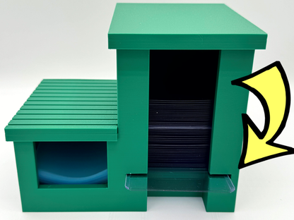 Top loader dispenser horizontal angle - card collector storage solution