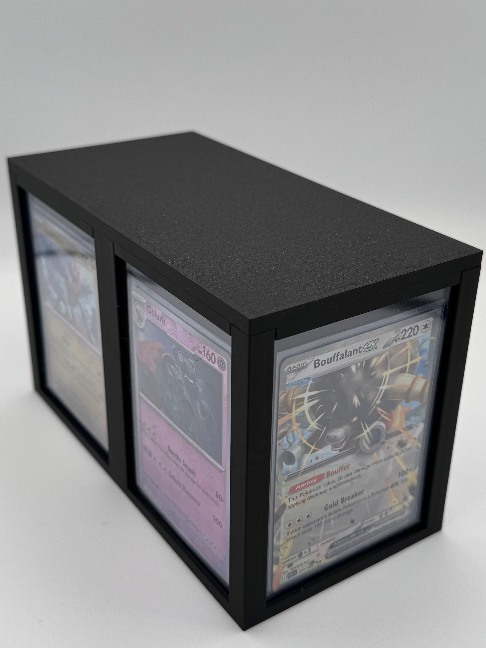 Holder Station, Side view of top loader storage box with removable lid