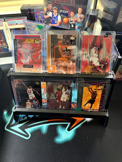 Top loader tiered stadium display holding six cards - product photo 1