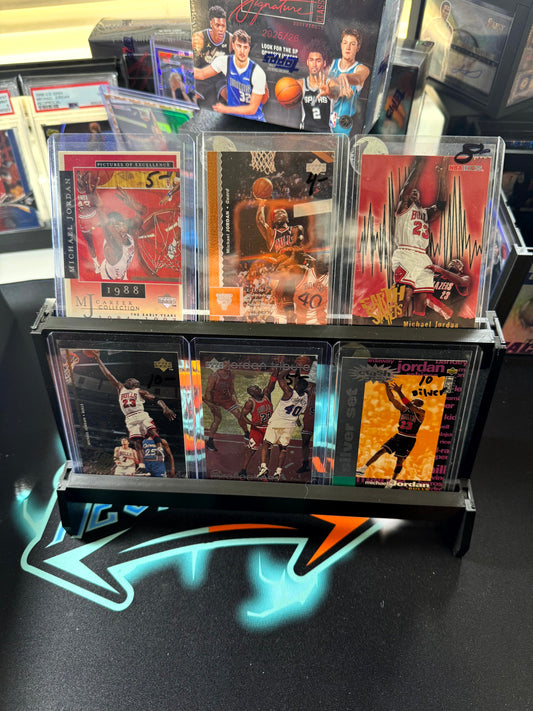 Top loader tiered stadium display holding six cards - product photo 1
