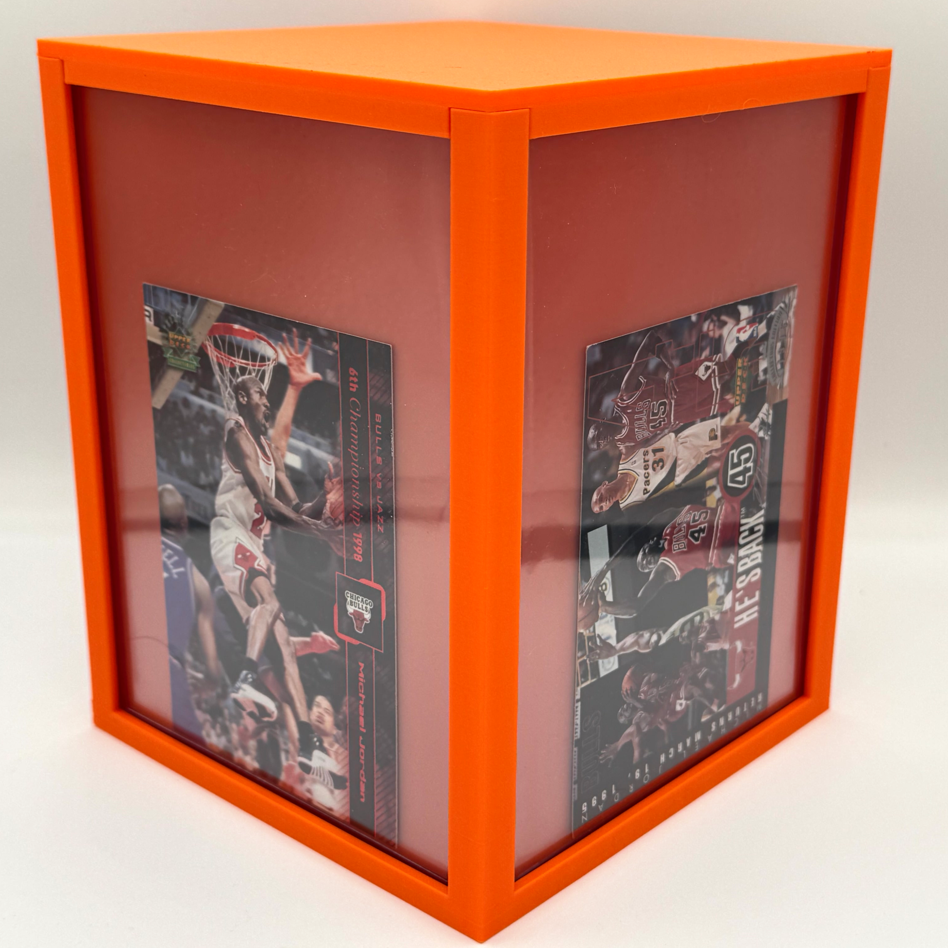 Orange jumbo case station horizontal - 5x7 top loader display box