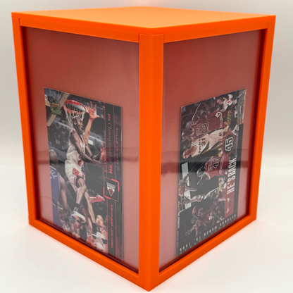 Orange jumbo case station horizontal - 5x7 top loader display box